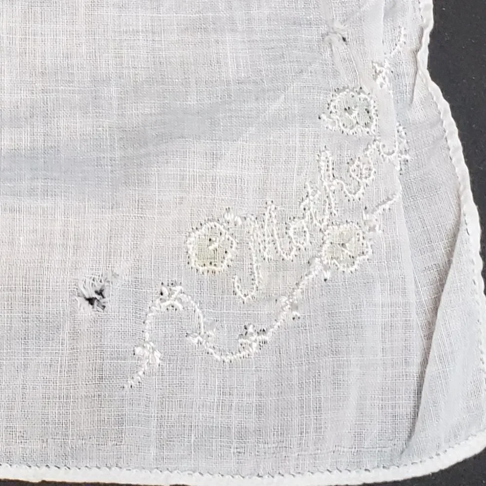 Vintage White Mother Handkerchief